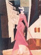 lyonel feininger the lady in mauve painting